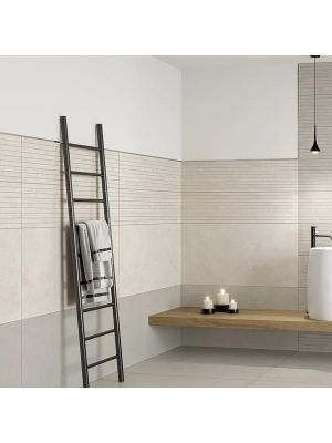 Tuscania Rivestimento Interno Gres Porcellanato Teak Le Resine Resina Beige 30,4x122,2 Rettificato R10 9,5m per Grexpo